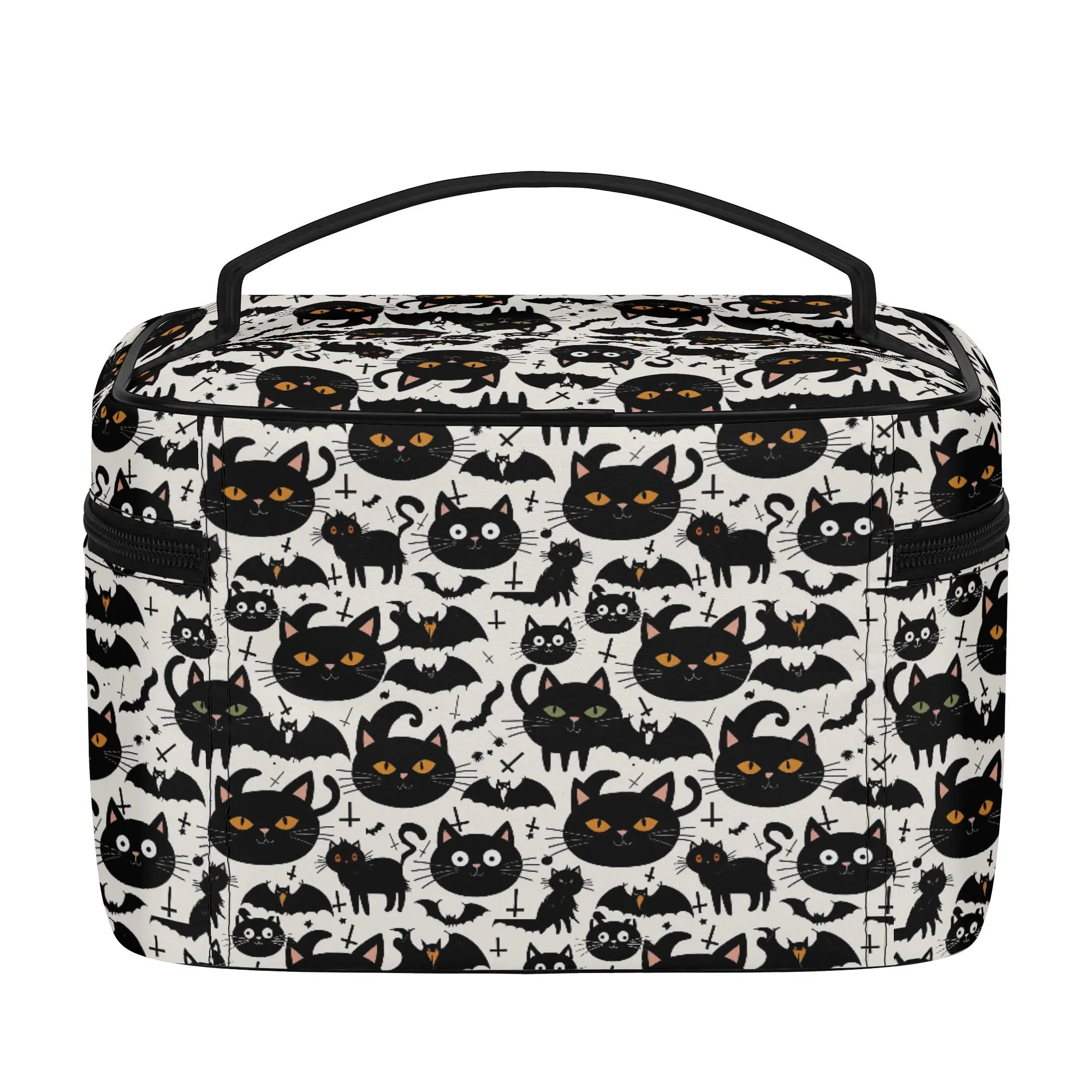 Crazy Cat Lady Leather Cosmetic Bag