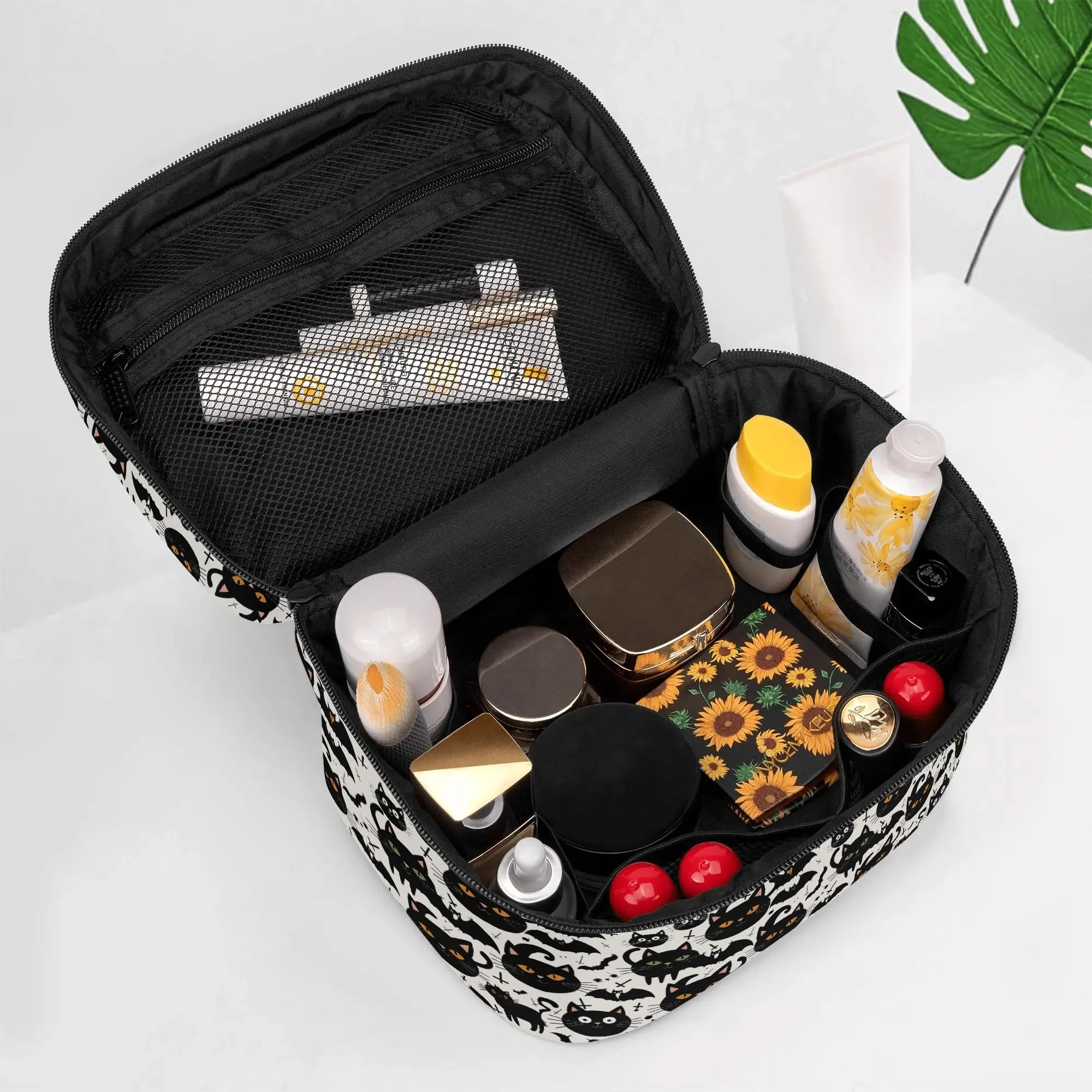 Crazy Cat Lady Leather Cosmetic Bag