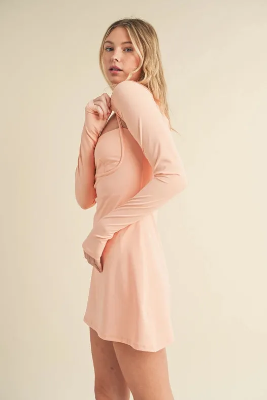 Cropped Lightweight Shrug Peach