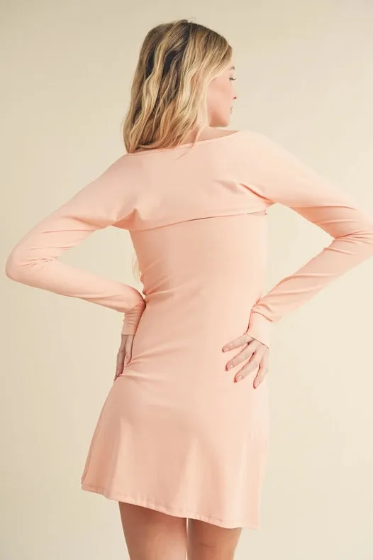 Cropped Lightweight Shrug Peach