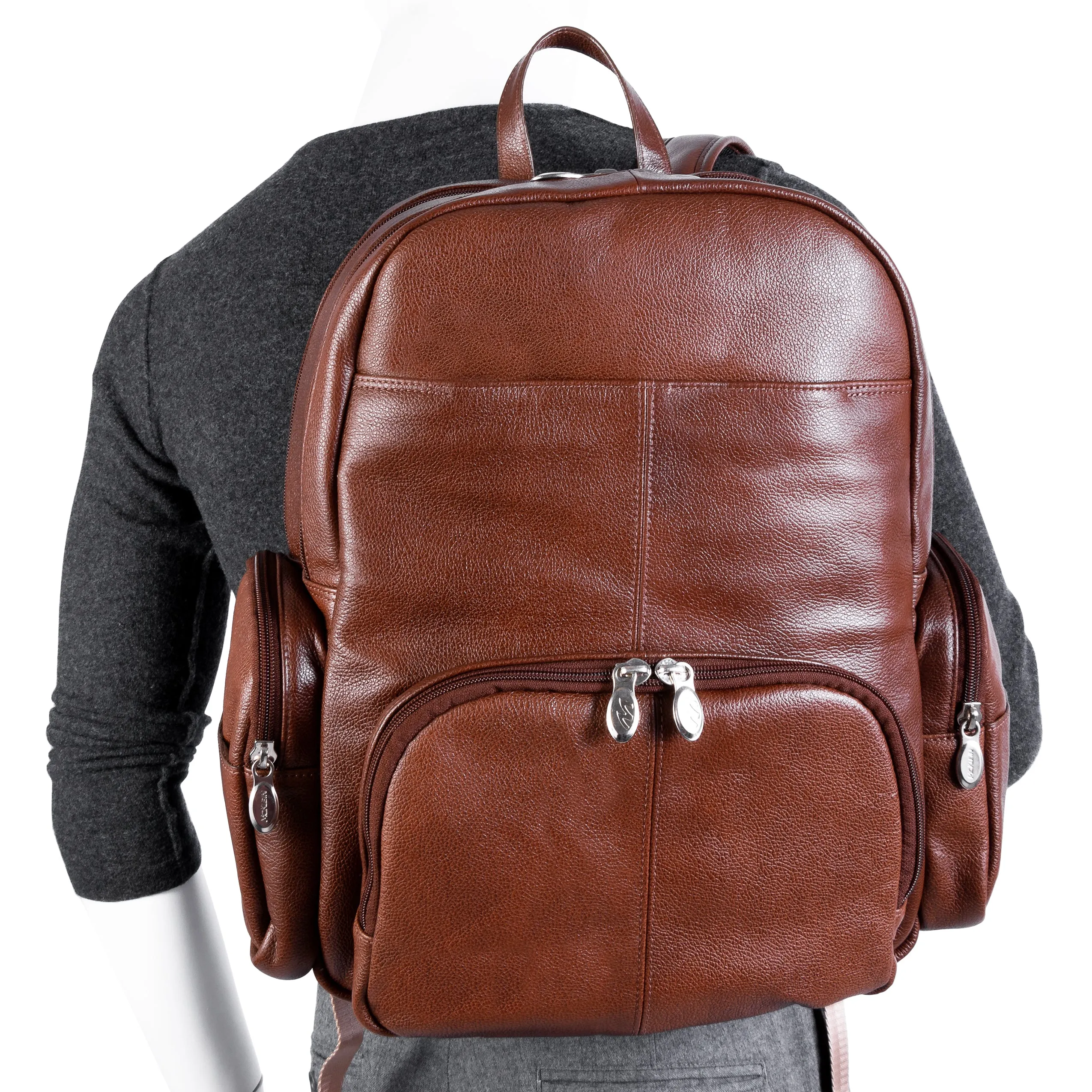 CUMBERLAND | 15” Leather Dual-Compartment Laptop Backpack