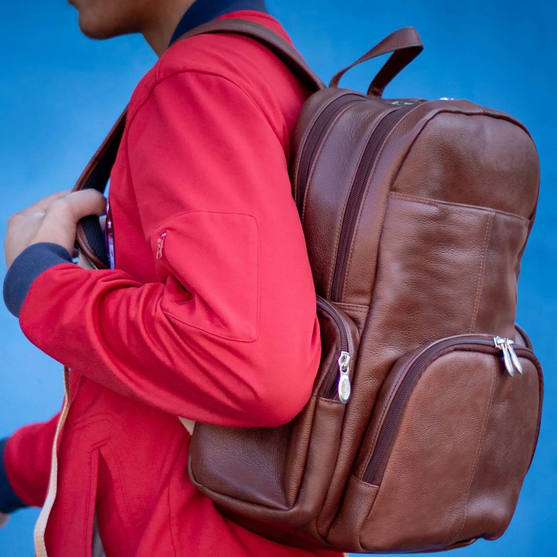 CUMBERLAND | 15” Leather Dual-Compartment Laptop Backpack