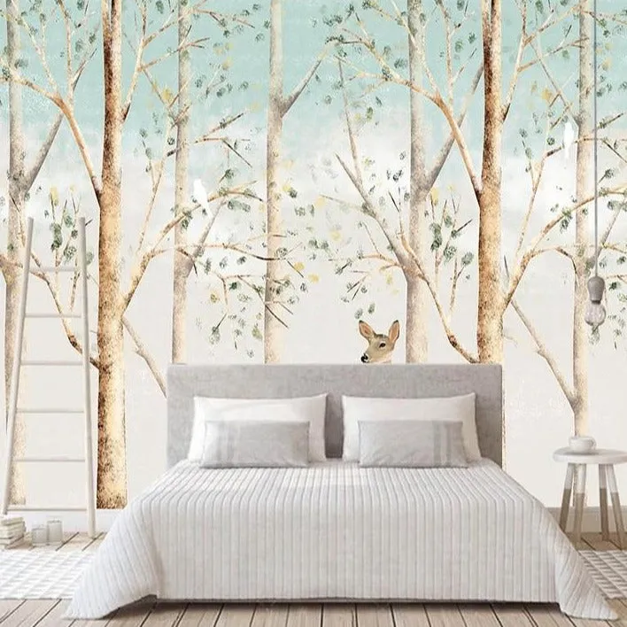 Custom Mural Wallpaper Elk in the Forest (㎡)
