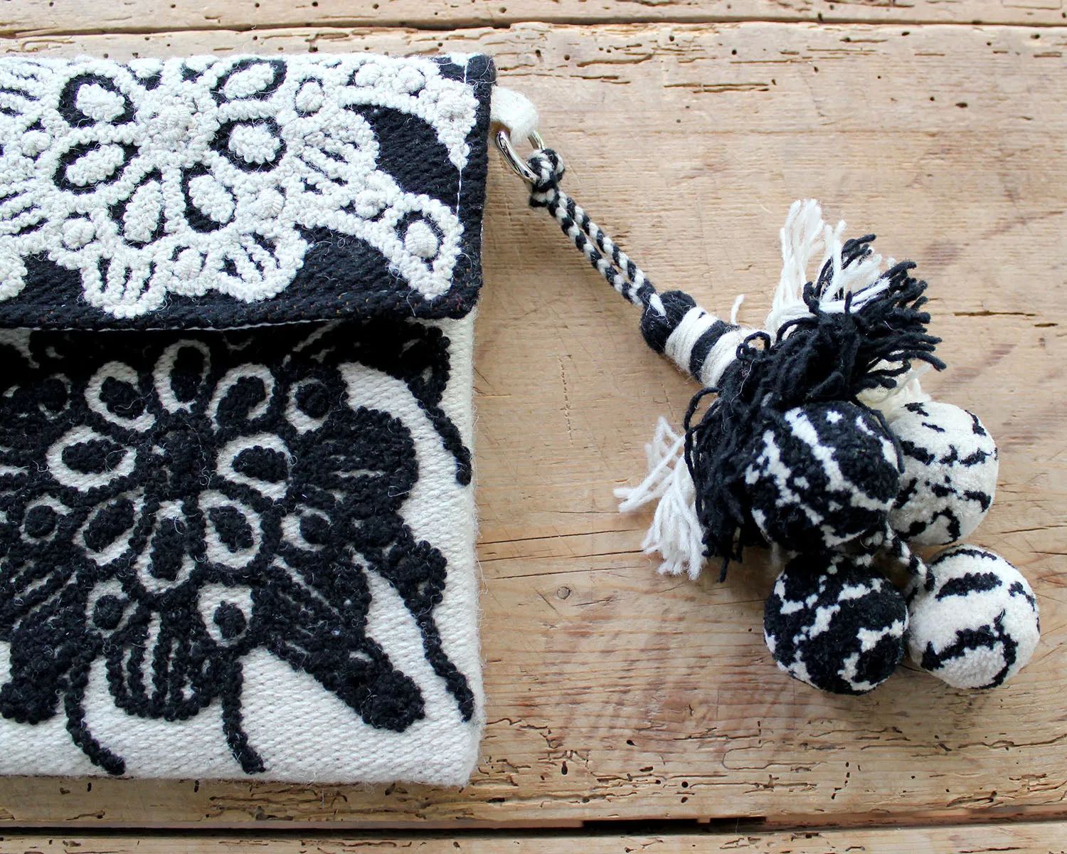 Dahlia Embroidered Wool Handbag