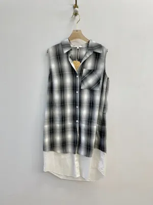 Derek Lam 10 Crosby | Black & White Gingham Tunic Top