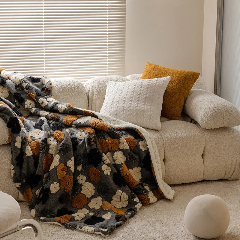 Embossed Flowers Fleece Throw Blanket