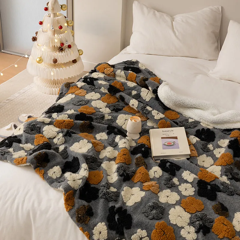 Embossed Flowers Fleece Throw Blanket