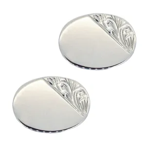 Engraved Silver Cuff Links