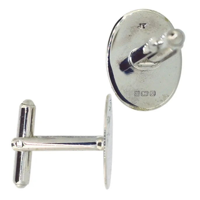 Engraved Silver Cuff Links