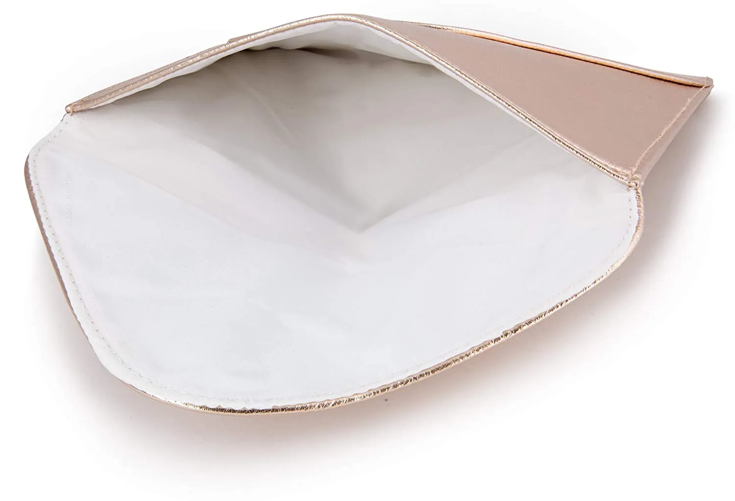 Extra-Small Envelope Clutch Bag, 6.7 x 5.2 inches, Metallic Rose Gold For Cosmetics, Makeup, Cellphone, and Wallet - Made of Premium Vegan Leather (XSV5)