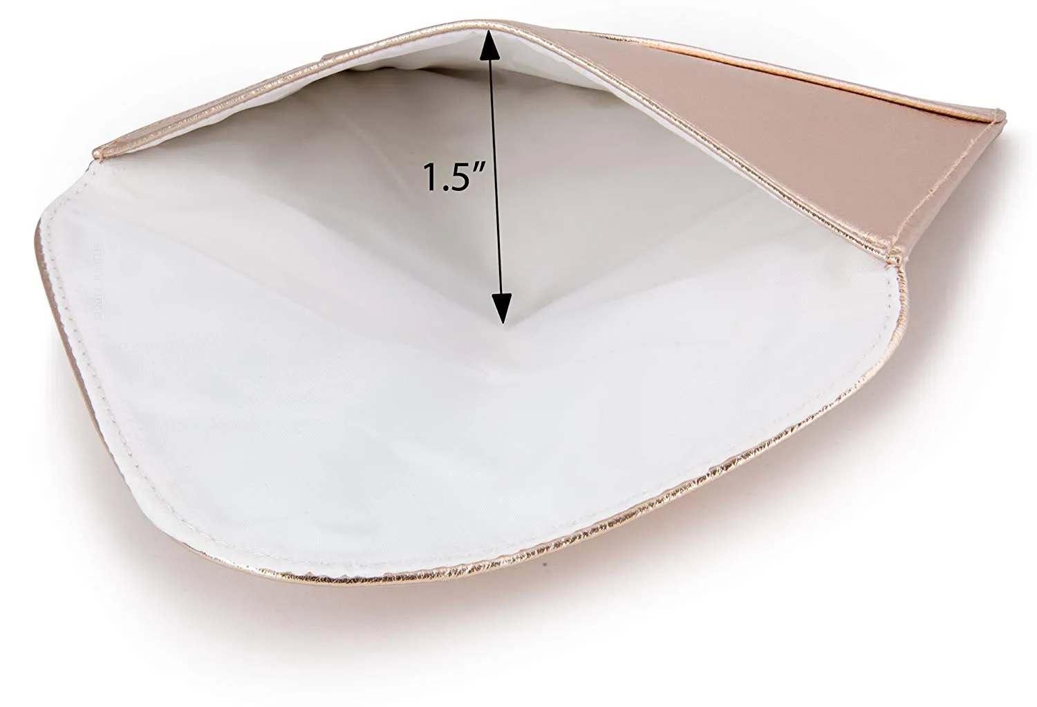 Extra-Small Envelope Clutch Bag, 6.7 x 5.2 inches, Metallic Rose Gold For Cosmetics, Makeup, Cellphone, and Wallet - Made of Premium Vegan Leather (XSV5)