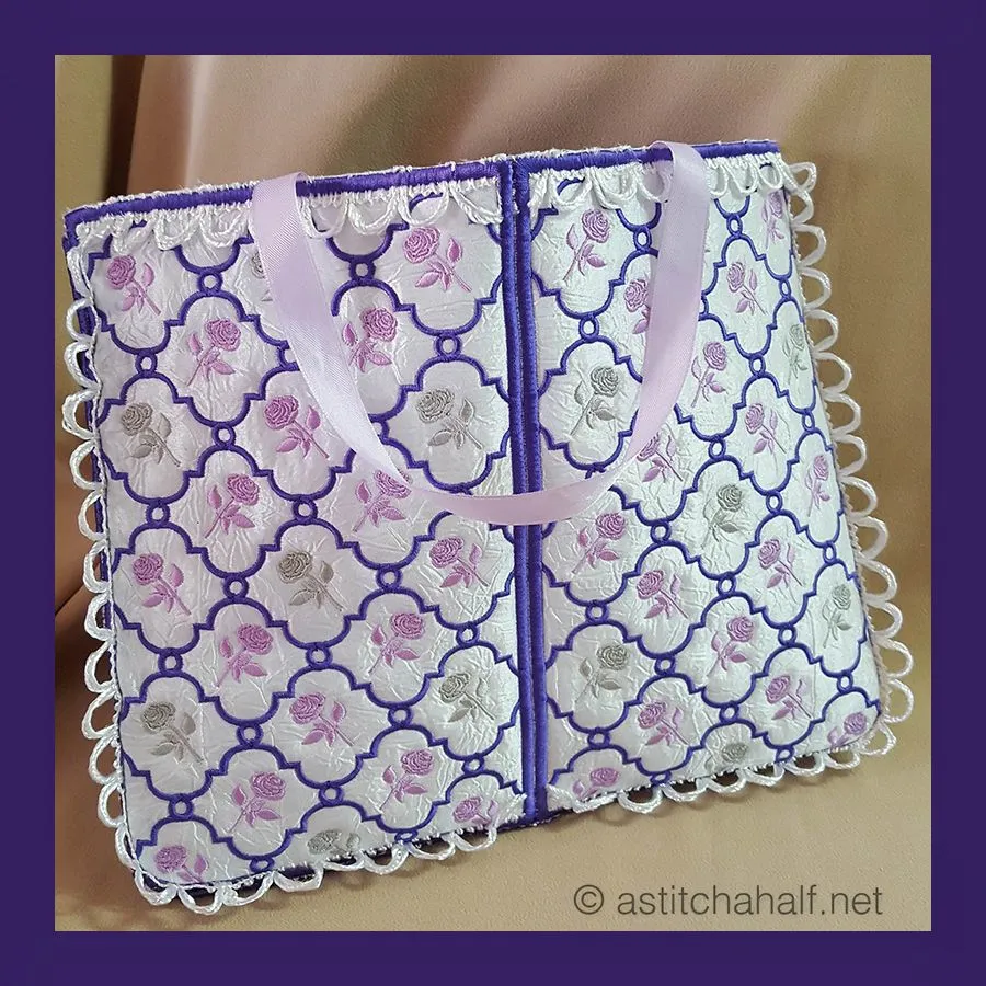 Faberge Inspired Rose Skinny Tote