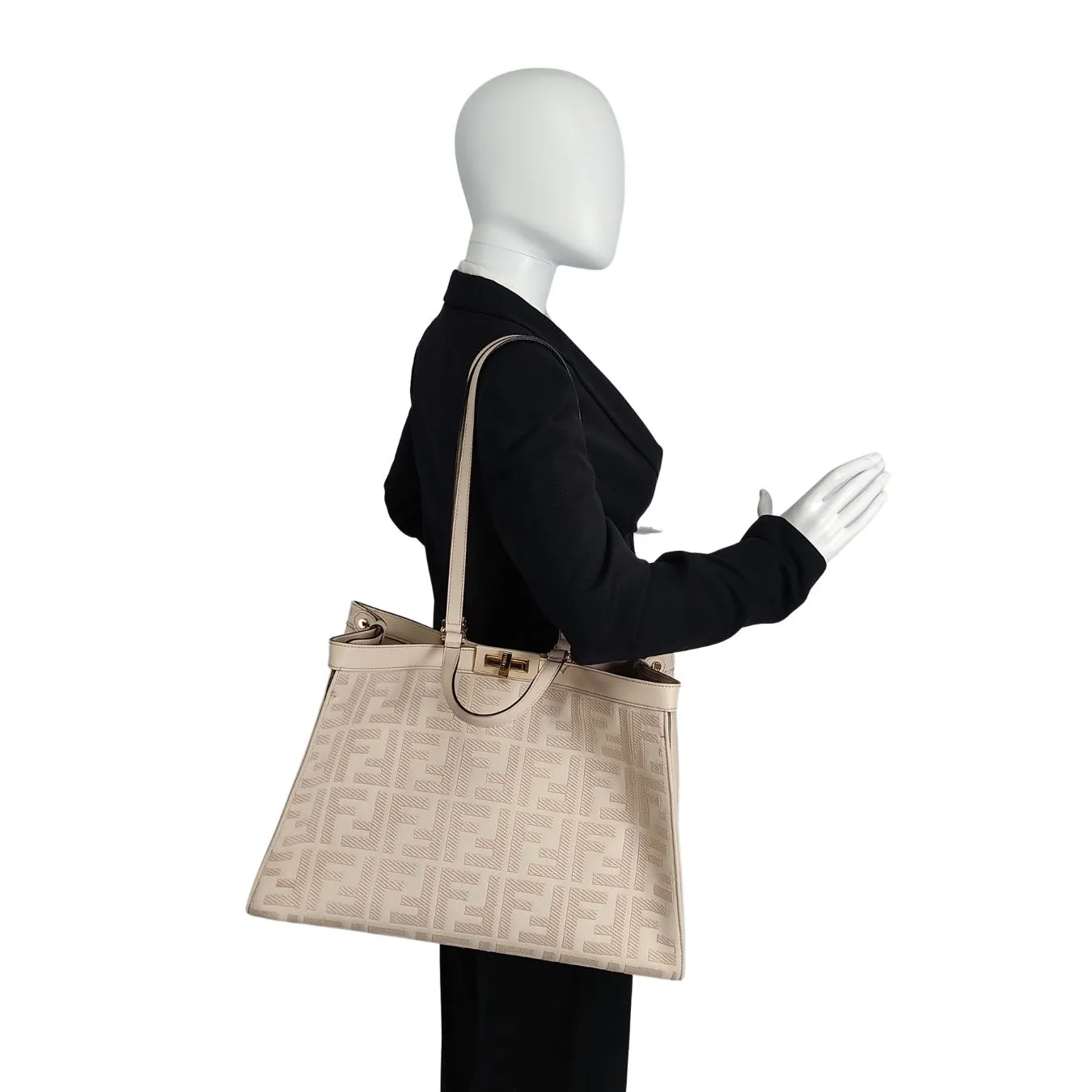 FENDI Peekaboo Tote Medium Canvas shoulder bag pink