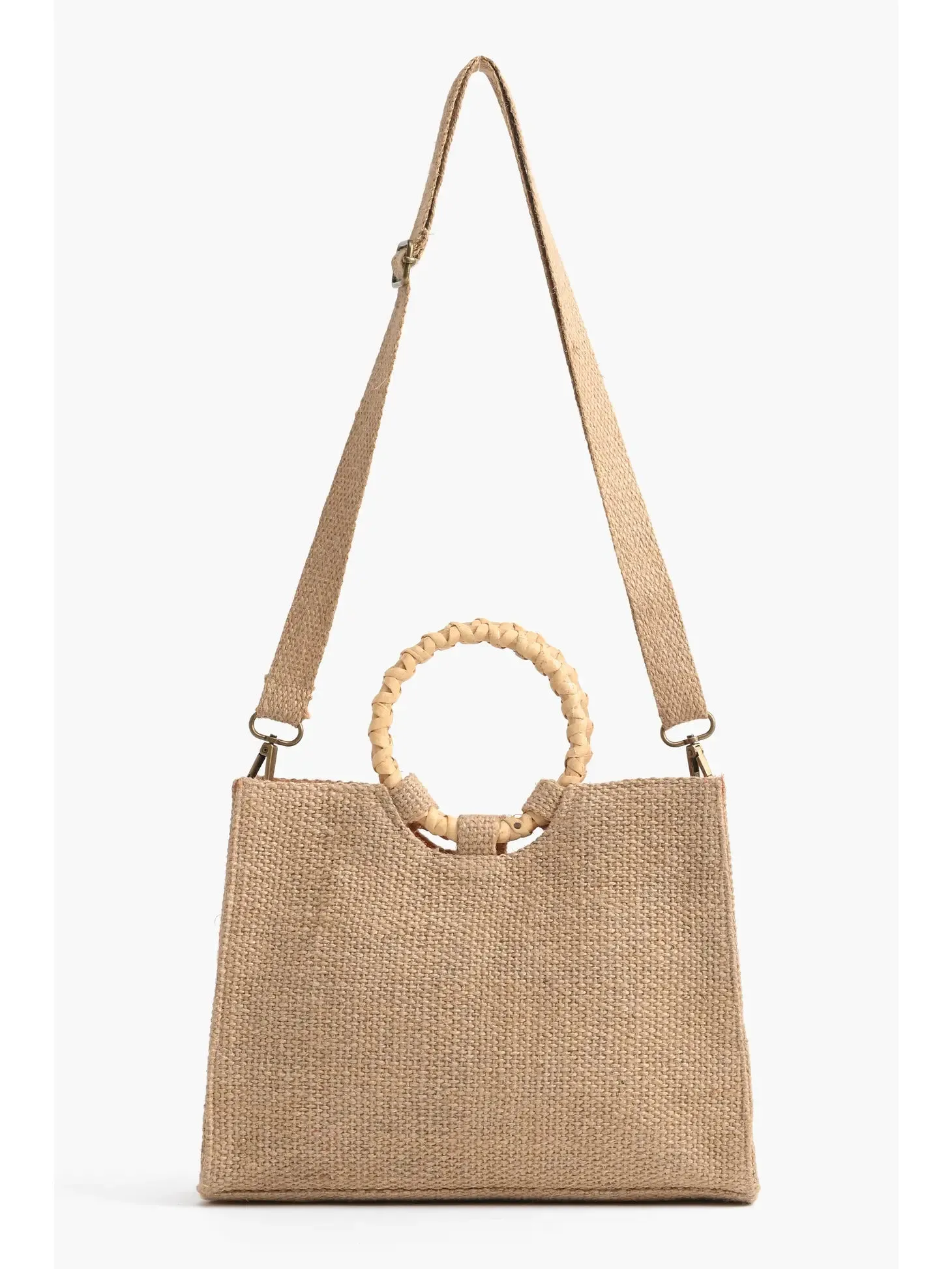 Floral Beaded Jute Shoulder bag