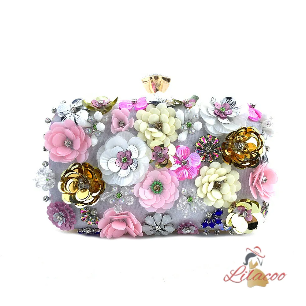Flower Beaded Bag Banquet Wedding Dinner Bag