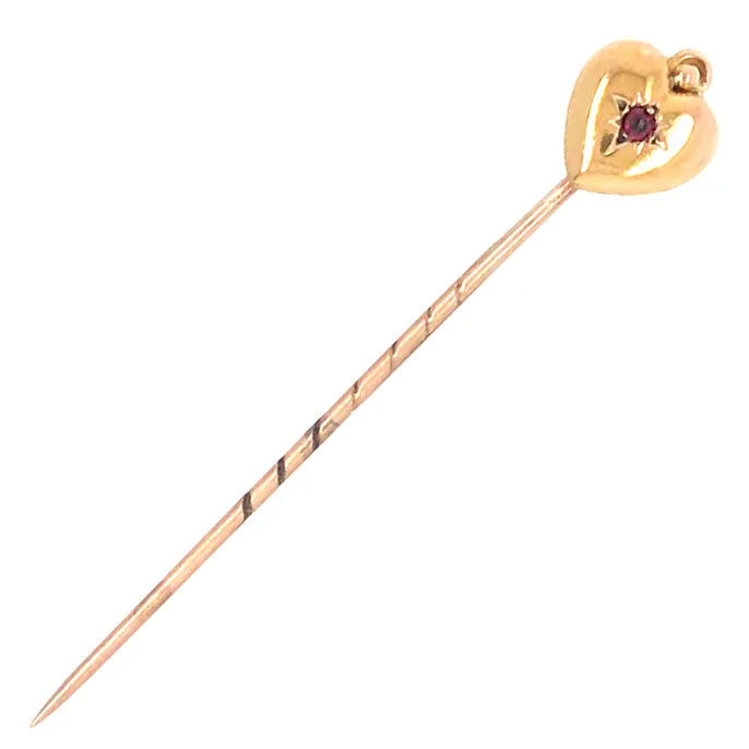 Gold Heart Tie Pin