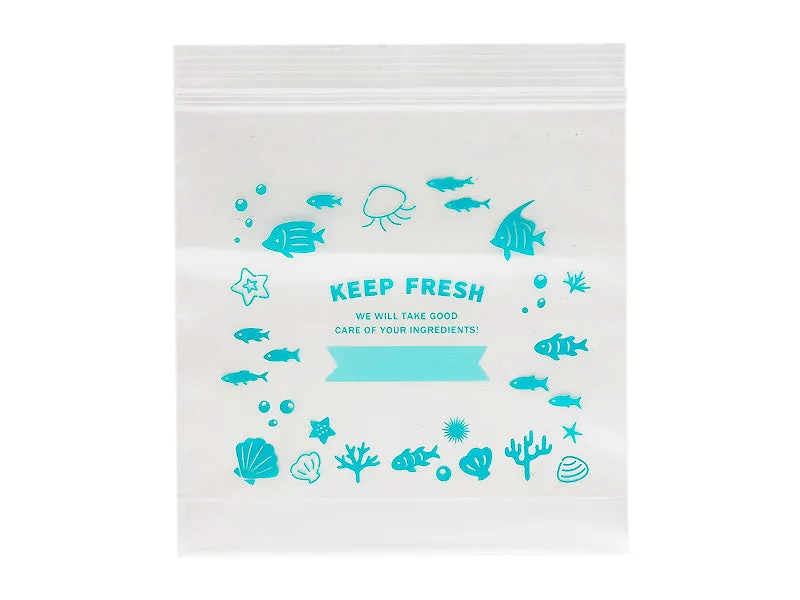 Gusseted Double Zipper Freezer Bags Sea Life 6.29in x 7.28im x 1.57in