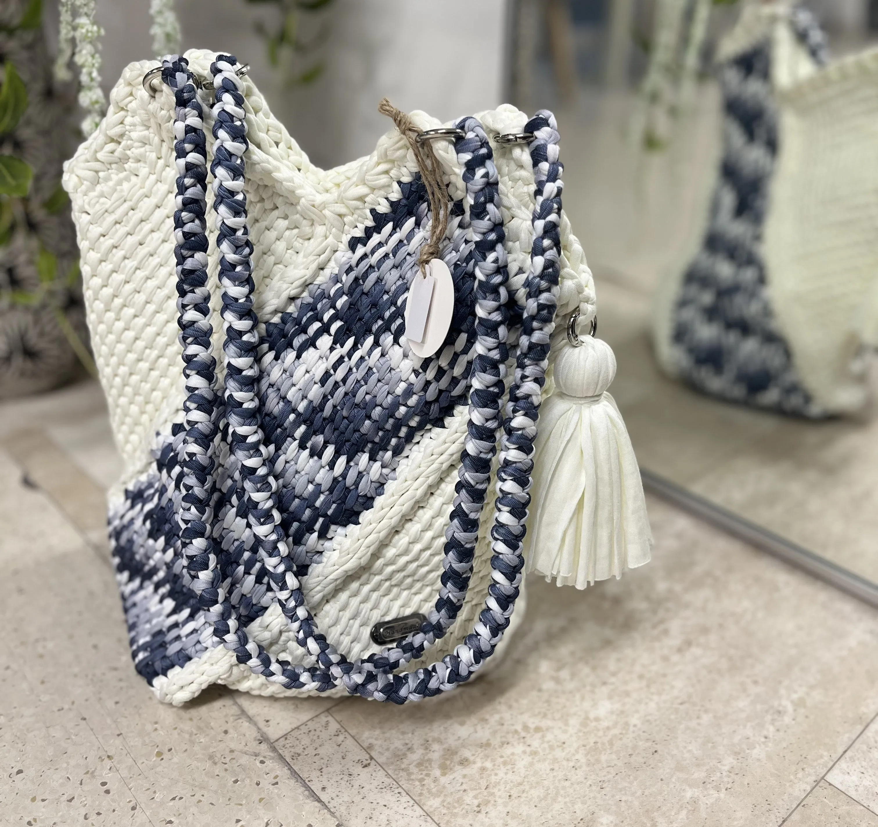 Hand Knitted Hand Bag, Beach
