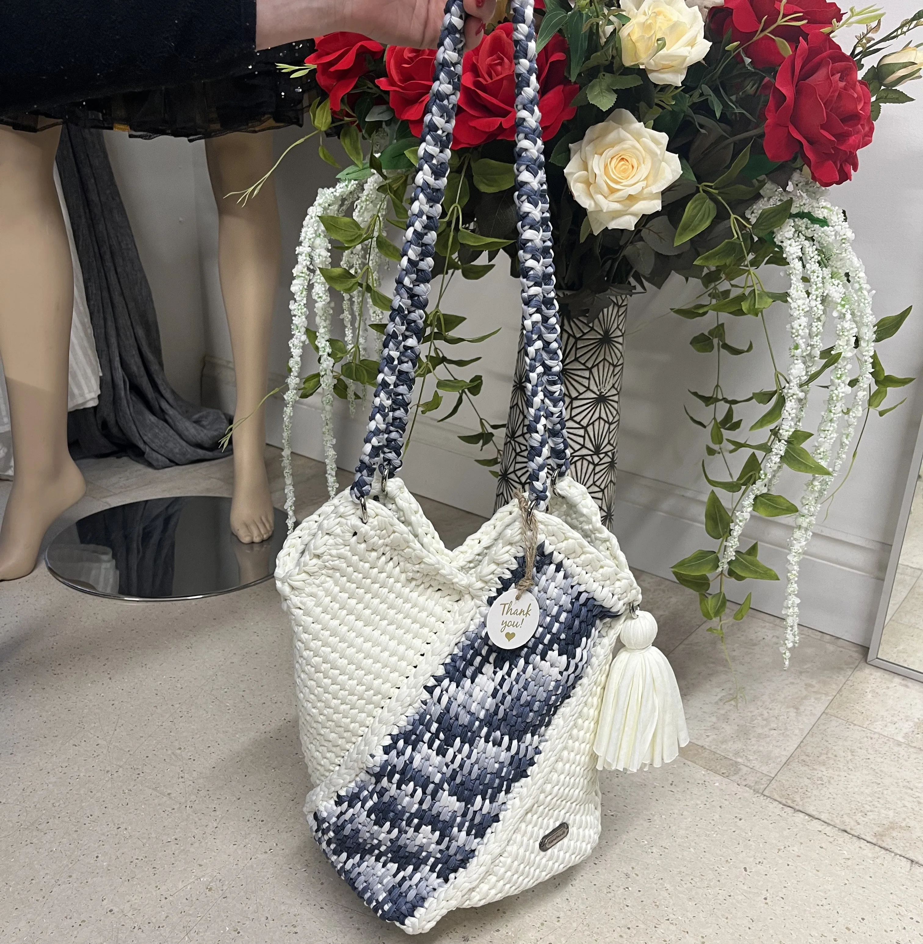 Hand Knitted Hand Bag, Beach