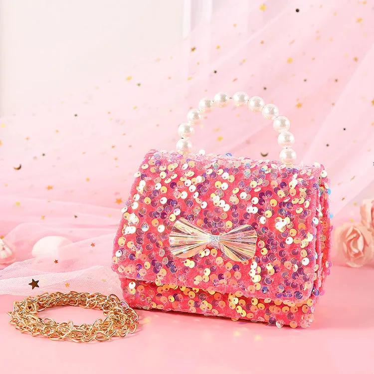 Handbag with Sequins and Pearls for Kids