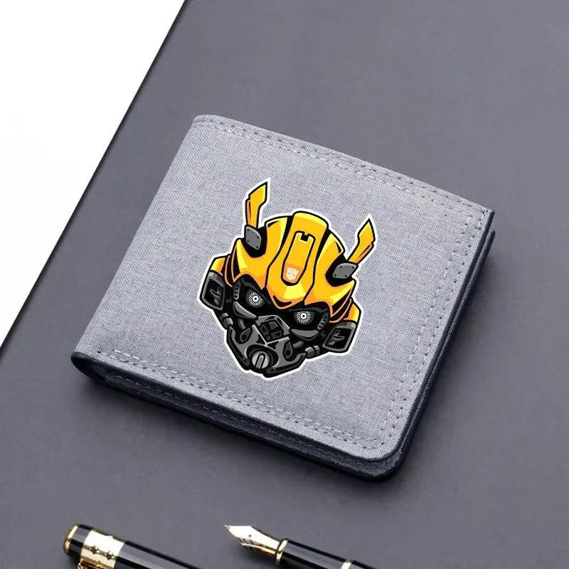 Hasbro Transformers Canvas Men Wallet Black/blue/gray Card Holder Wallet Male Money Bag bank Holder Short Purse Credit Case Bag