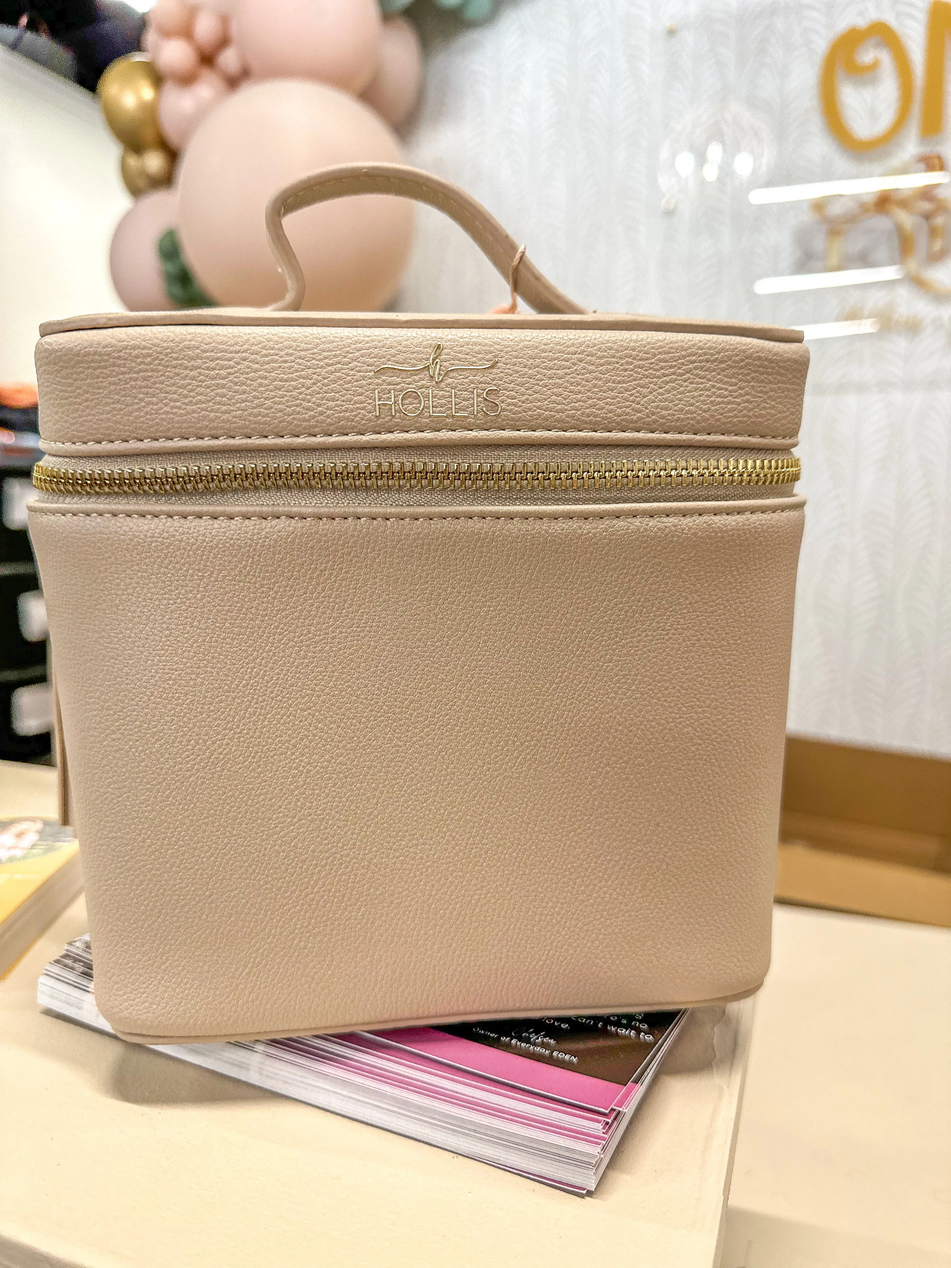 Hollis Lux Nude Cosmetic Bag