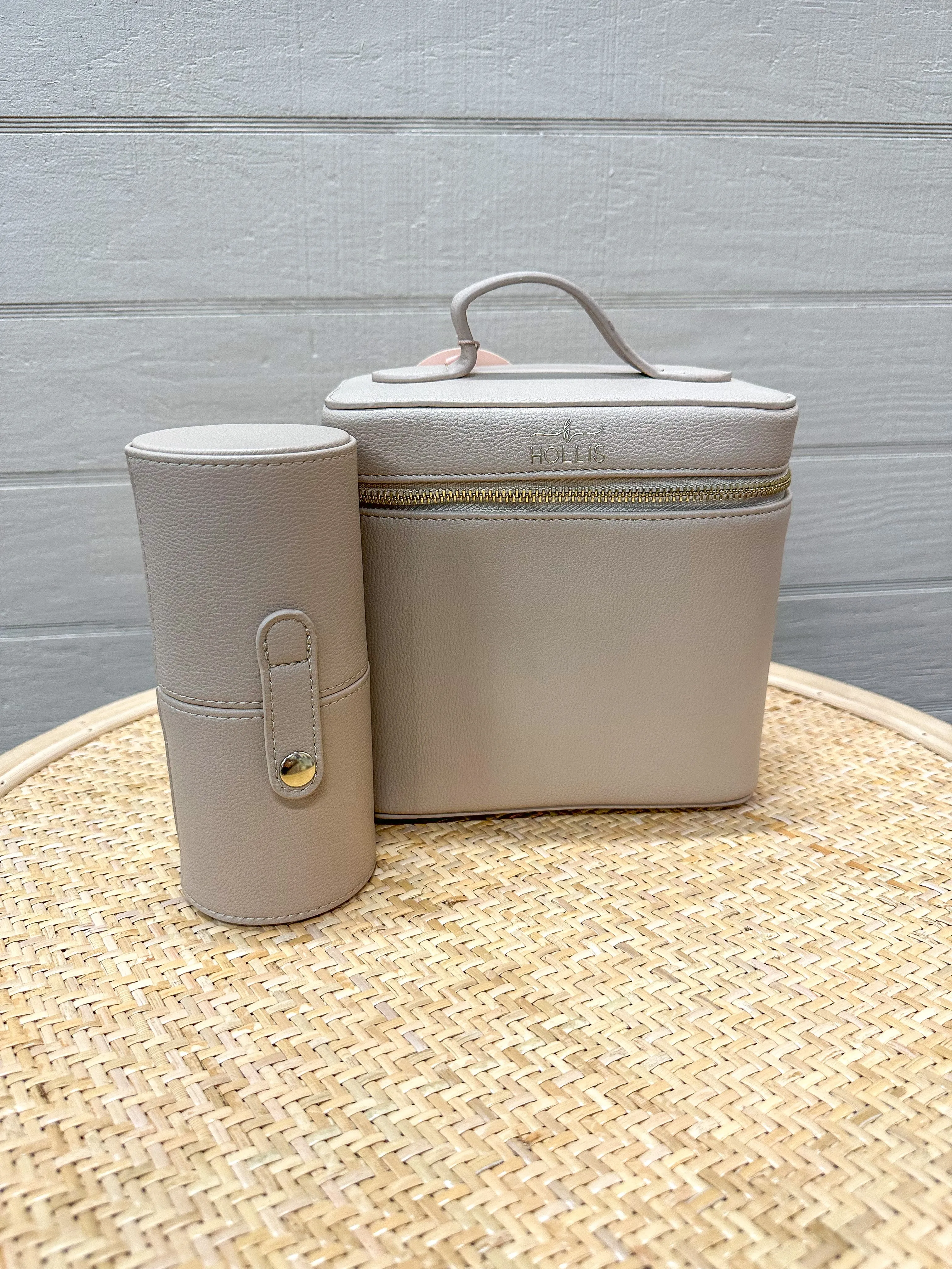 Hollis Lux Nude Cosmetic Bag
