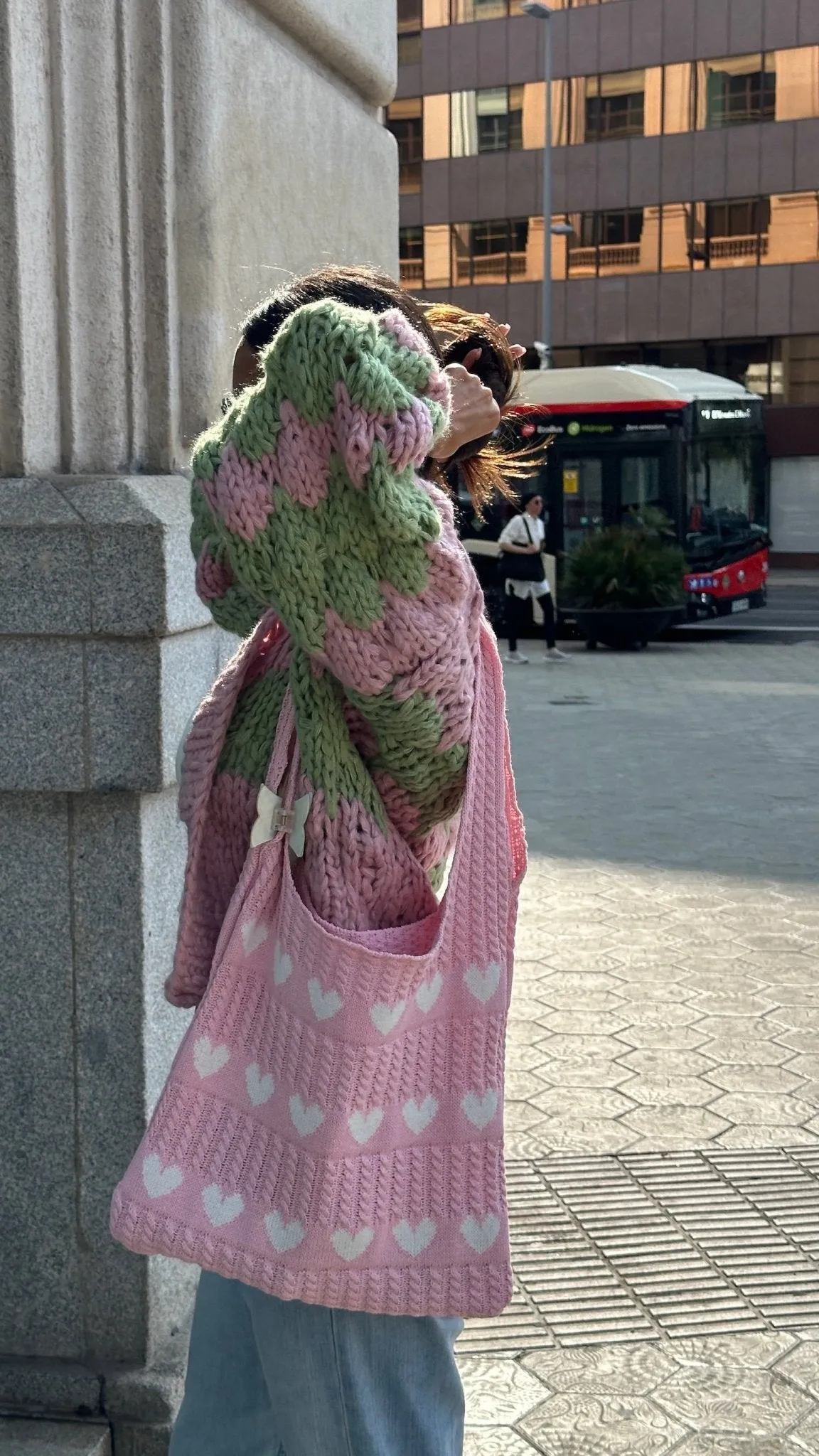 Honey Heart Knitted Bag
