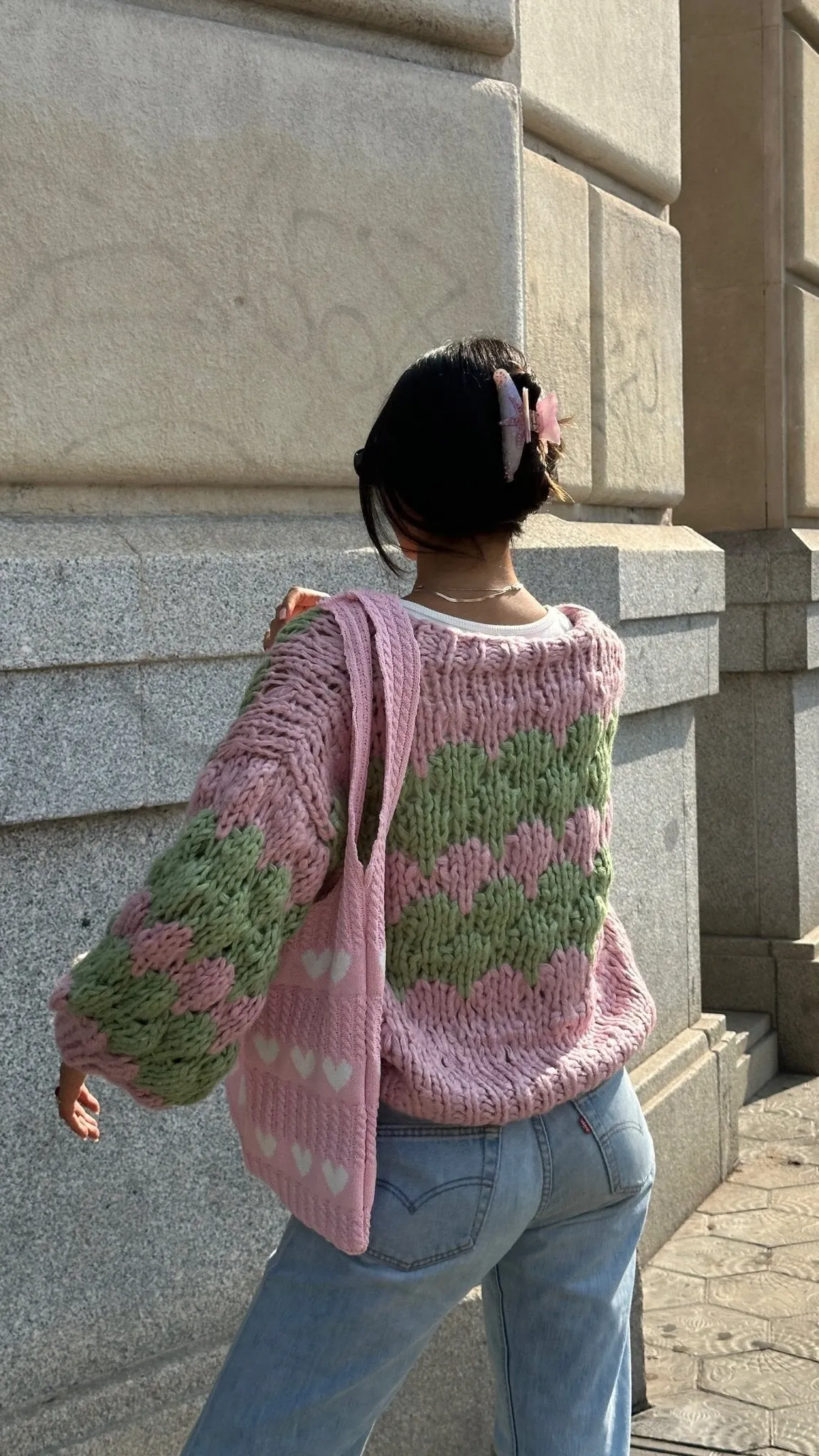 Honey Heart Knitted Bag
