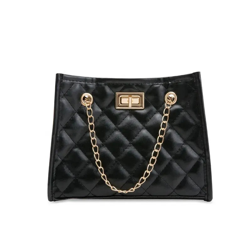 Hot Selling New Solid Color Prismatic Plaid Women Shoulder Bag Korean Version Fashion Lady Style Chain PU Leather Light Handbag