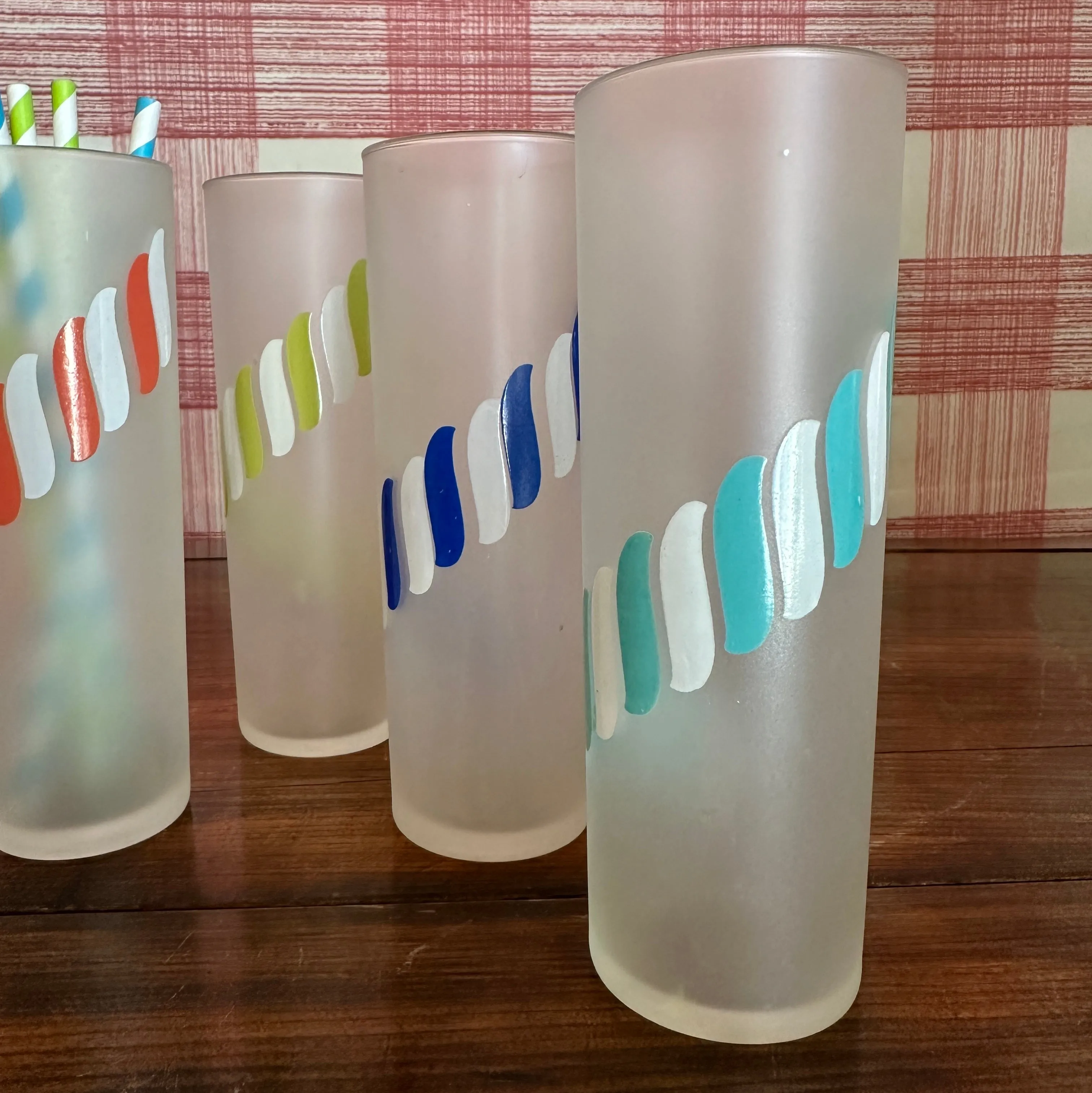 Jockey-Stripe Drinks Glasses, Set of 6