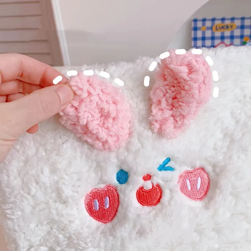 Kawaii Bear Women's Plush Cosmetic Bag