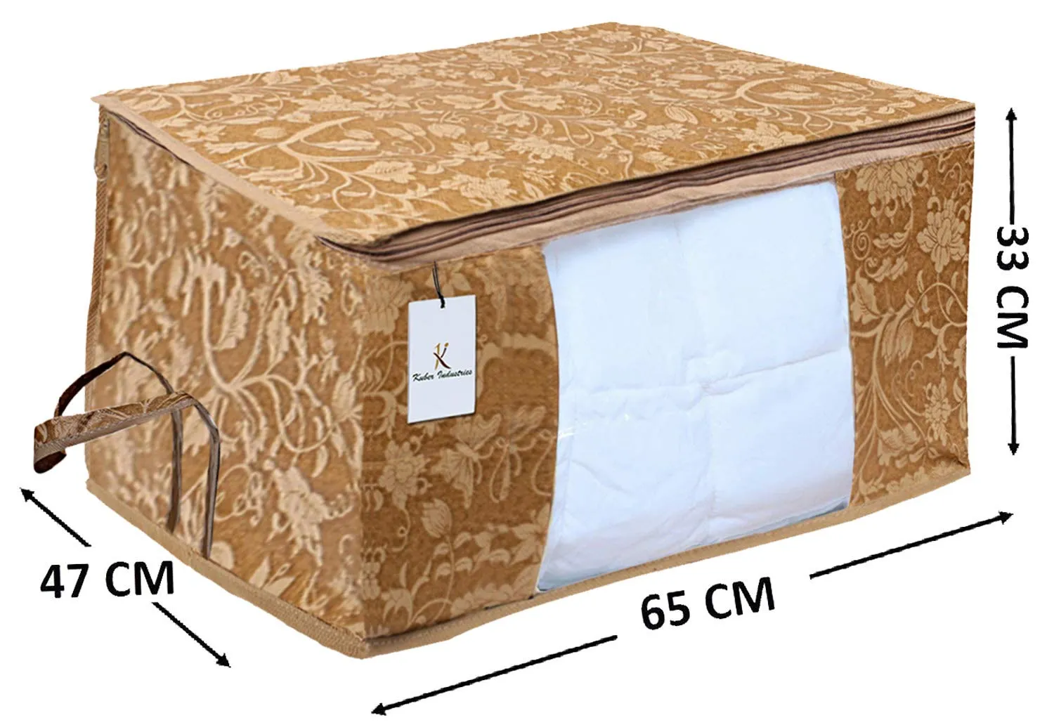 Kuber Industries Underbed Storage Bag, Storage Organiser, Blanket Cover Set of 6 - Beige, Extra Large Size, CTKUBM06