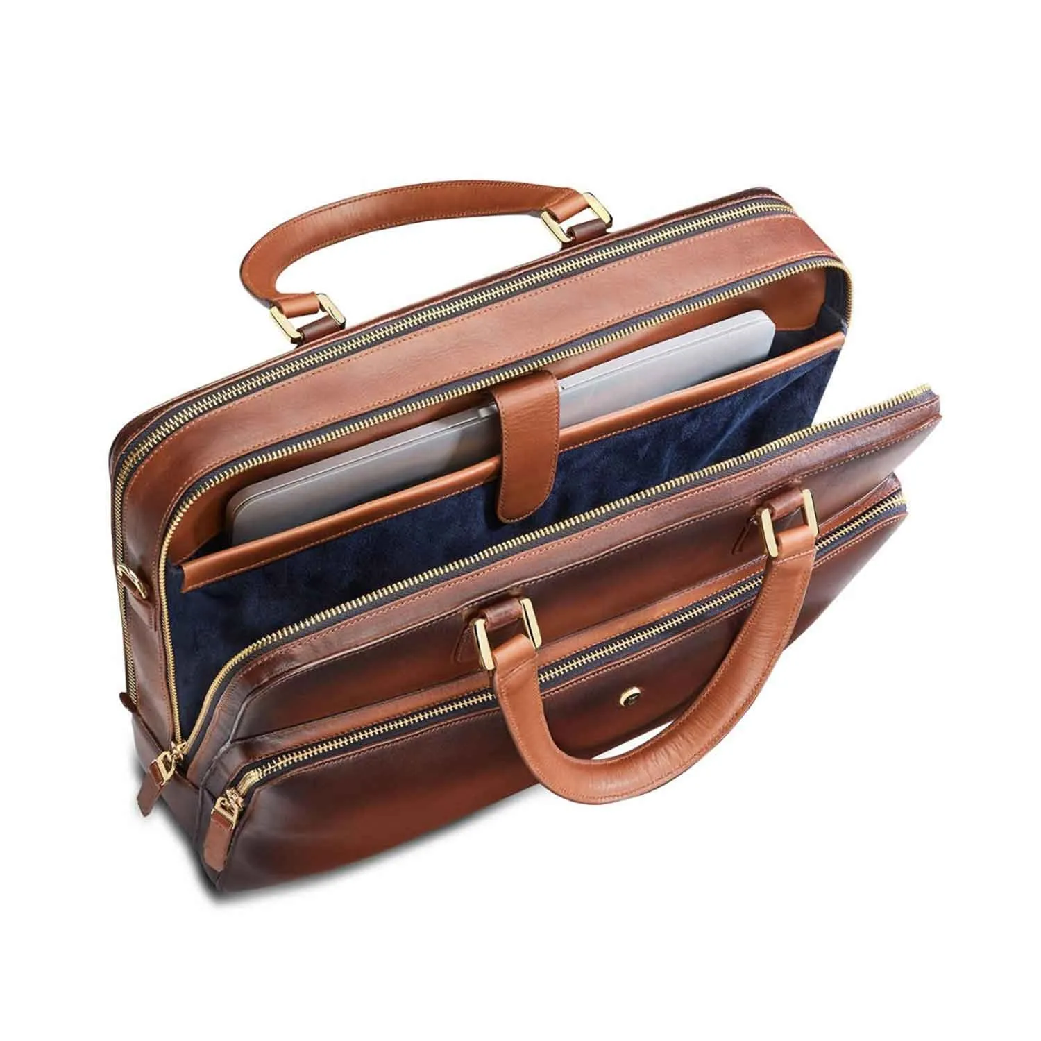 Lapis Bard Ducorium Laptop Bag, Cognac - 14 Inch