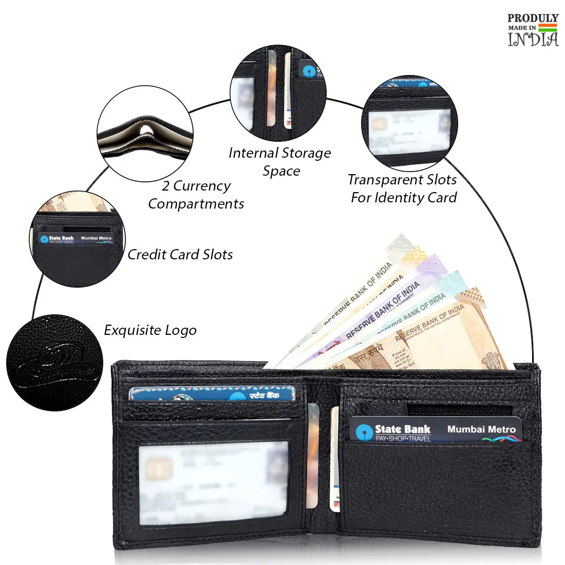 Leather World Genuine Grained Leather Wallet For Men