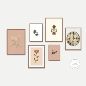 Light Academia Décor Set Of 6 PRINTABLE WALL ART, Vintage Wall Art, Botanical Minimalistic Wall Gallery, Country Décor, Neutral Antique
