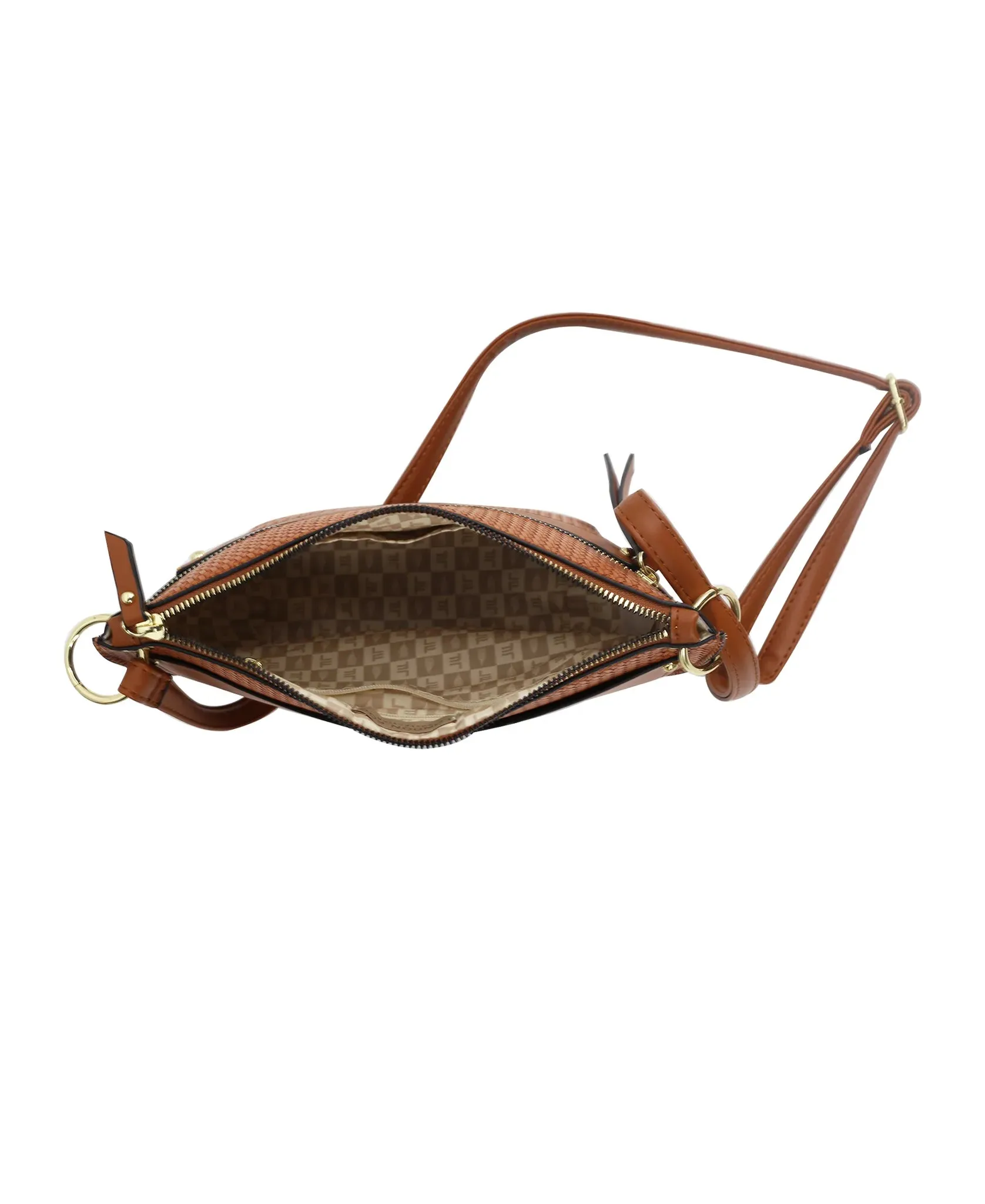 LONDON FOG Aphina Faux Leather Crossbody Bag in Cognac