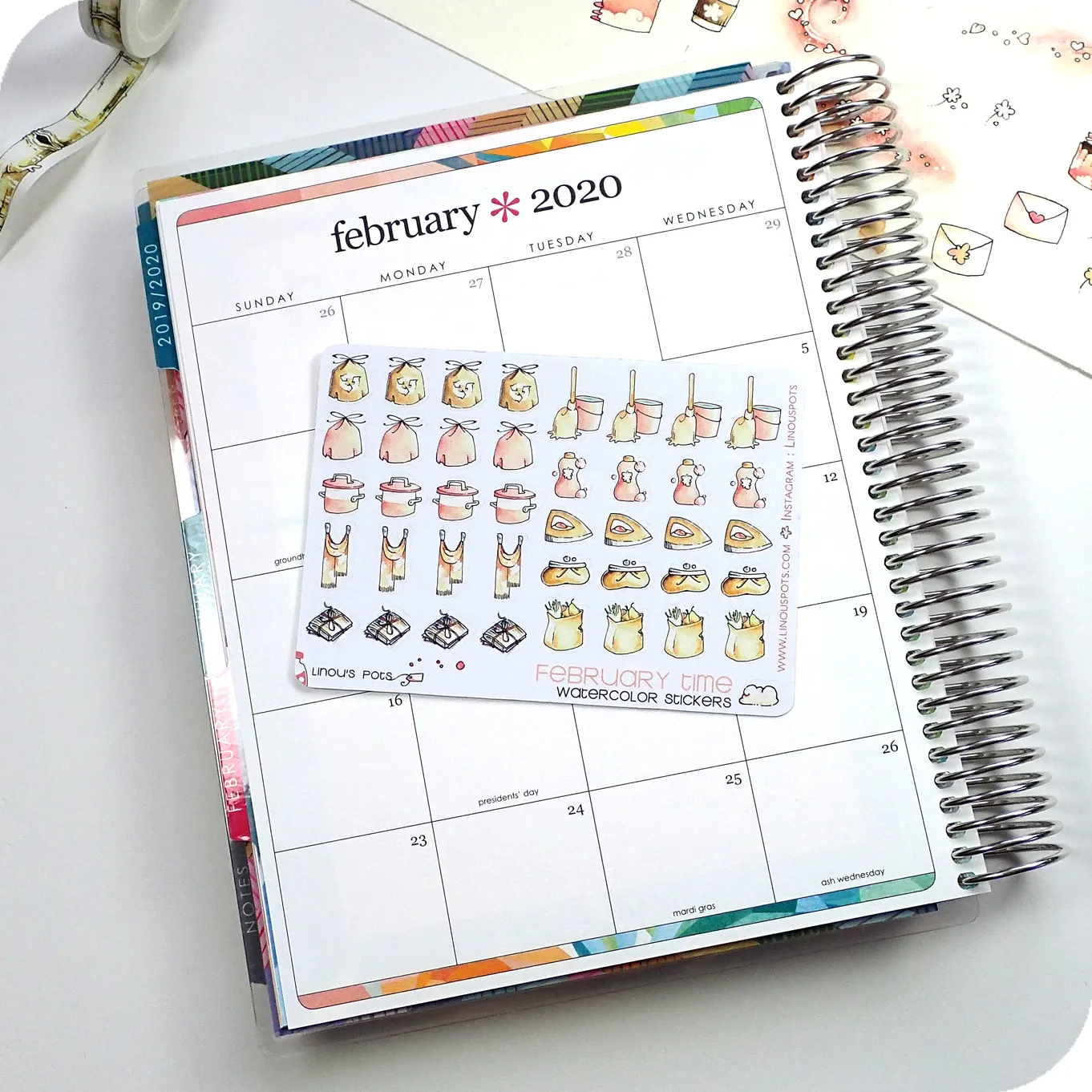 Love Is In The Air - Watercolor Planner Stickers MINI - House Chores