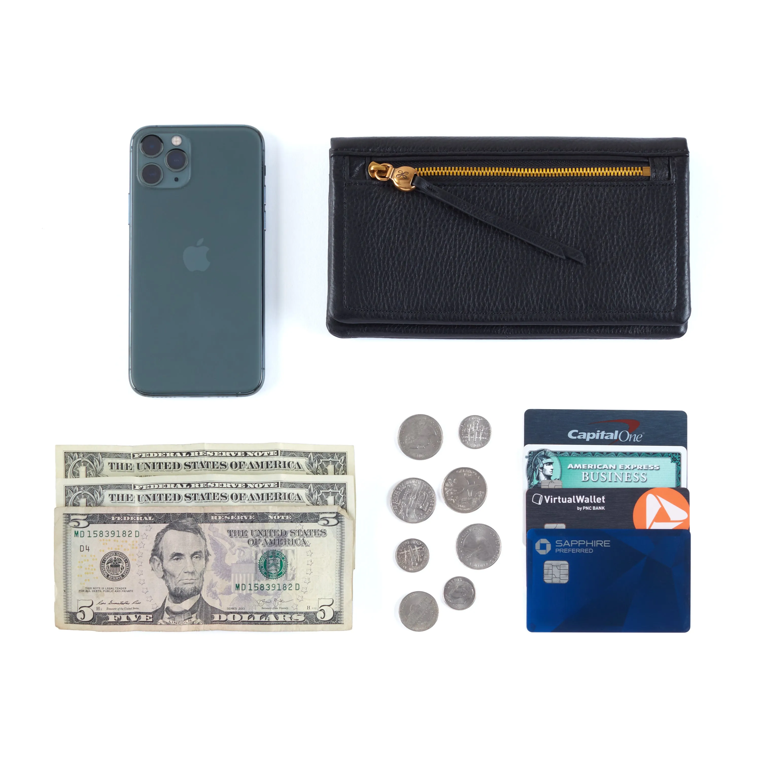 Lumen Continental Wallet in Pebbled Leather - Flax