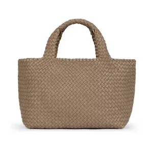 Lusso: Taupe Woven Leather Handbag