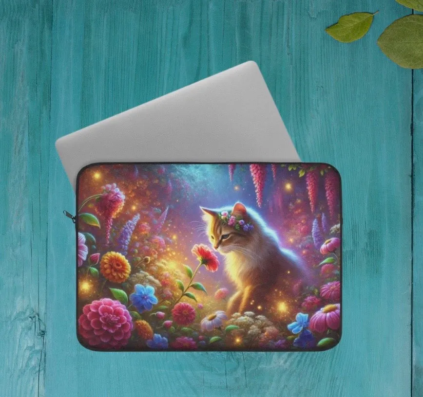 Magical Flower Garden - Cat Lover - Laptop Sleeve