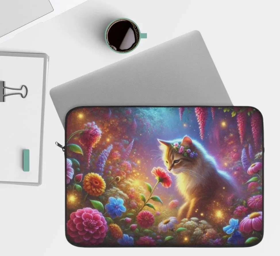 Magical Flower Garden - Cat Lover - Laptop Sleeve