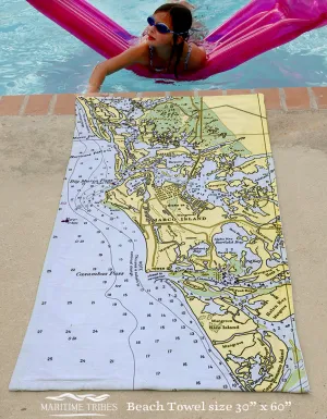 Marco Island, FL Chart Quick Dry Towel