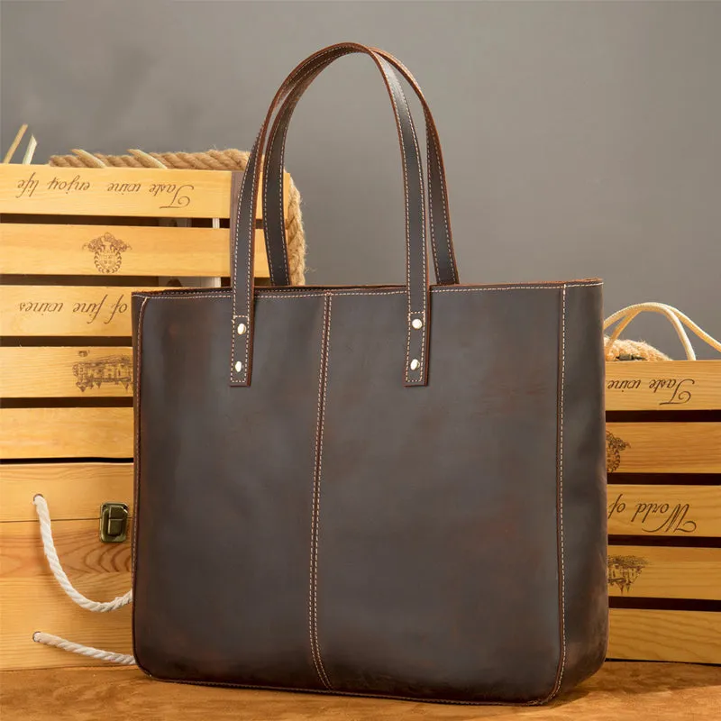Men's Vintage Crazy Horse Leather Casual Shoulder Bag 50972594X