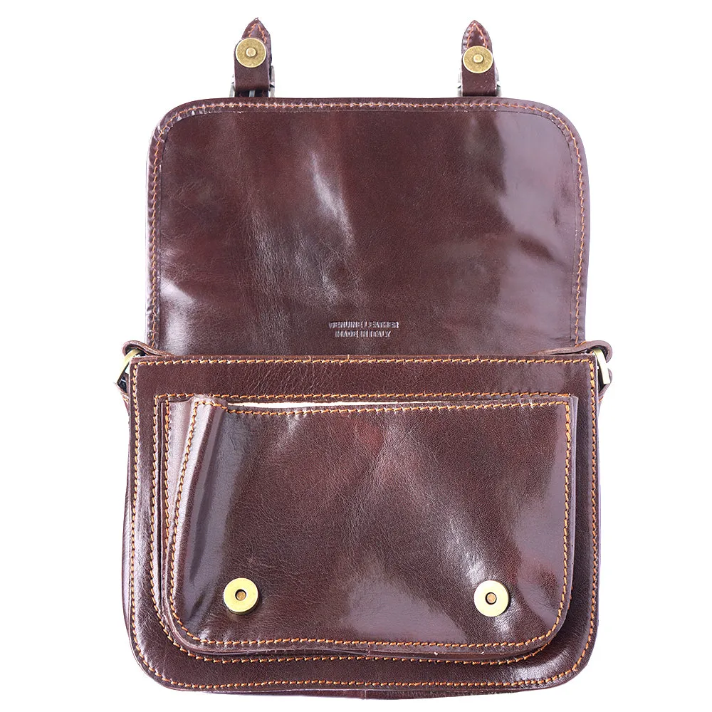 Mini leather messenger bag
