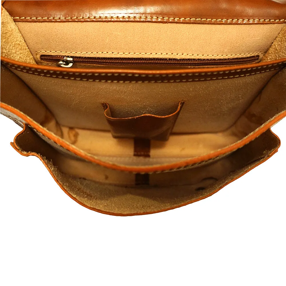 Mini leather messenger bag