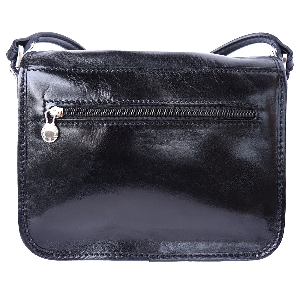 Mini leather messenger bag