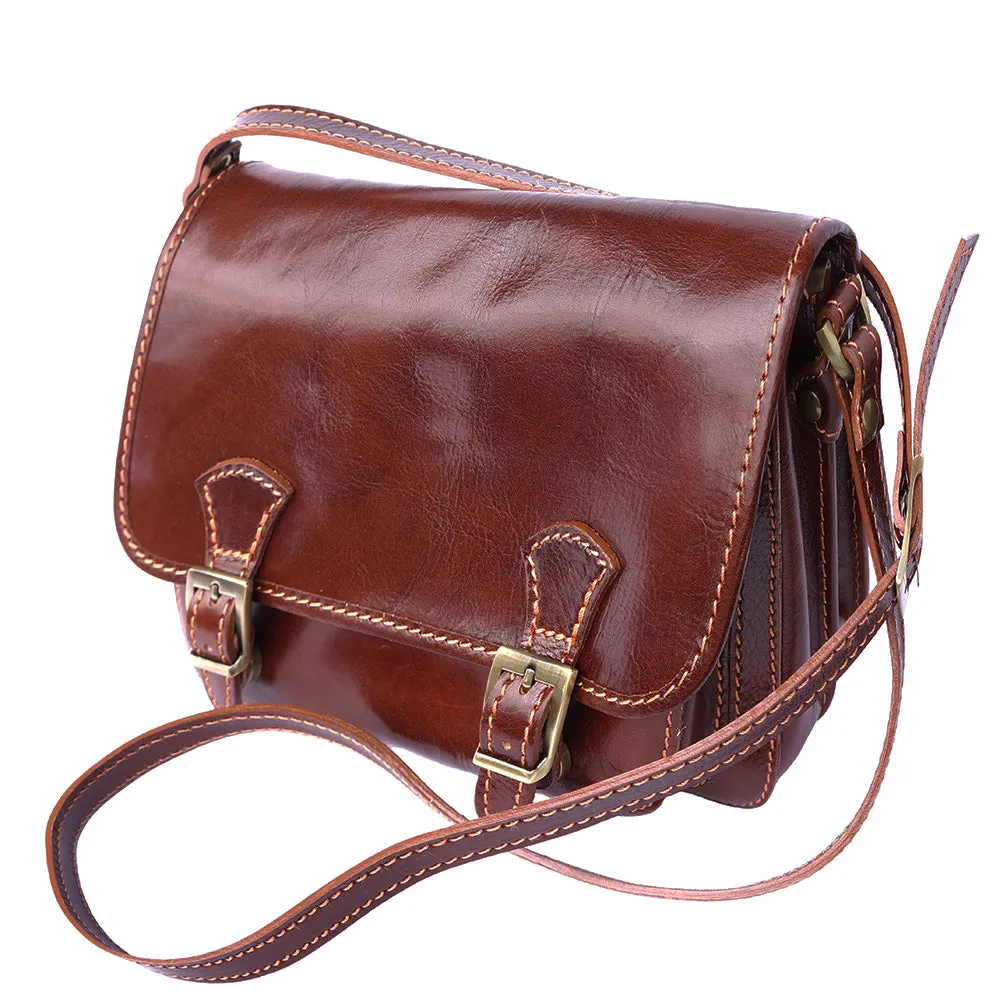 Mini leather messenger bag