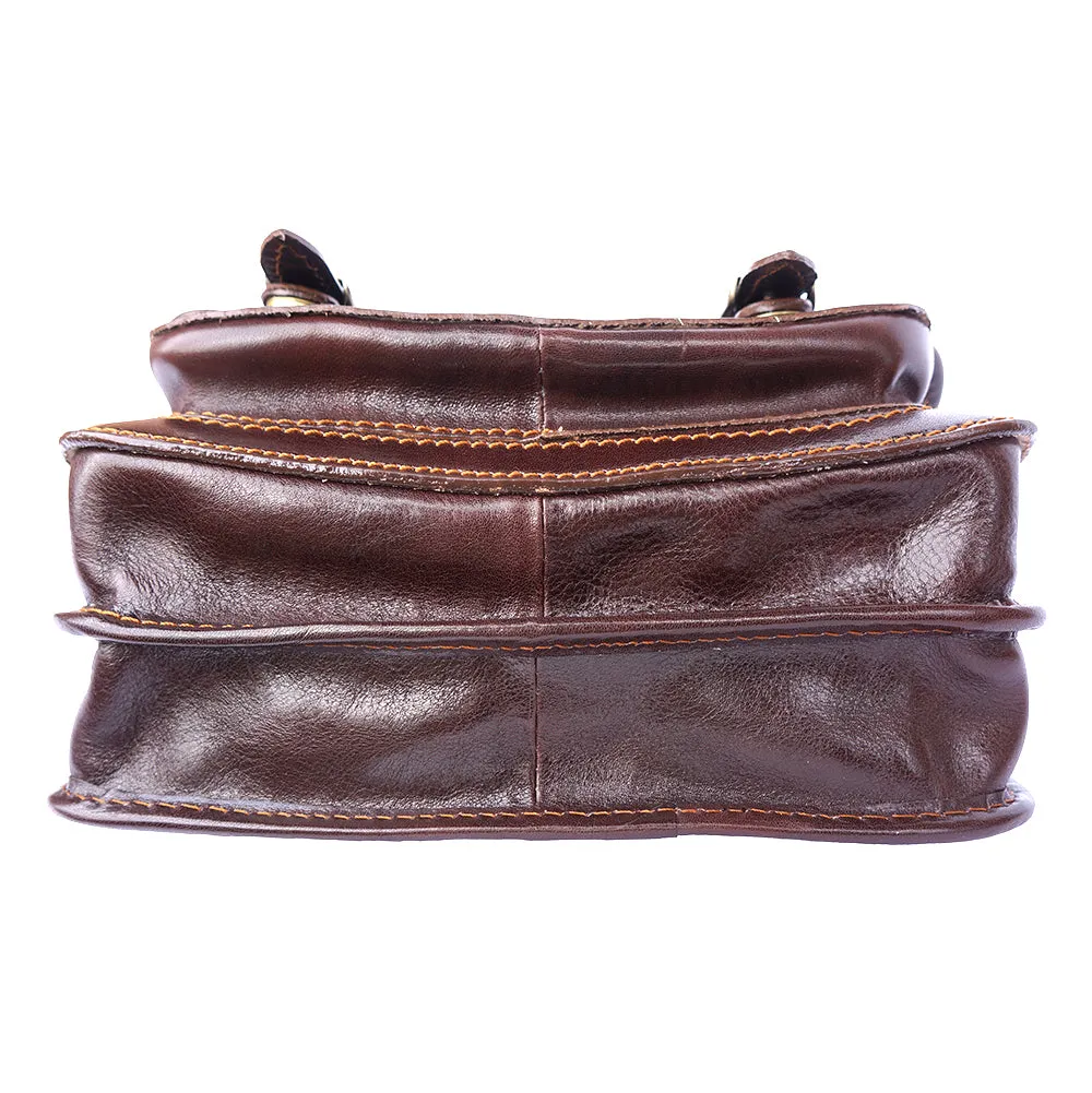 Mini leather messenger bag