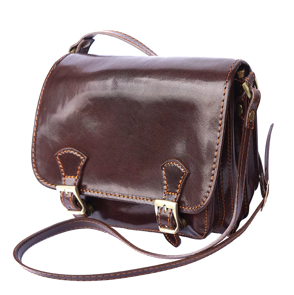 Mini leather messenger bag